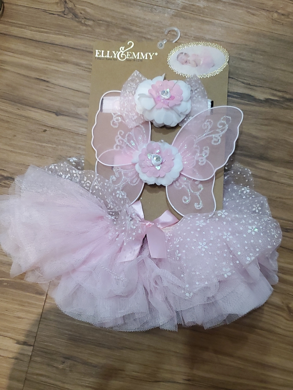 Elly & Emmy Pink Fairy Tutu Set with Wings and Headband